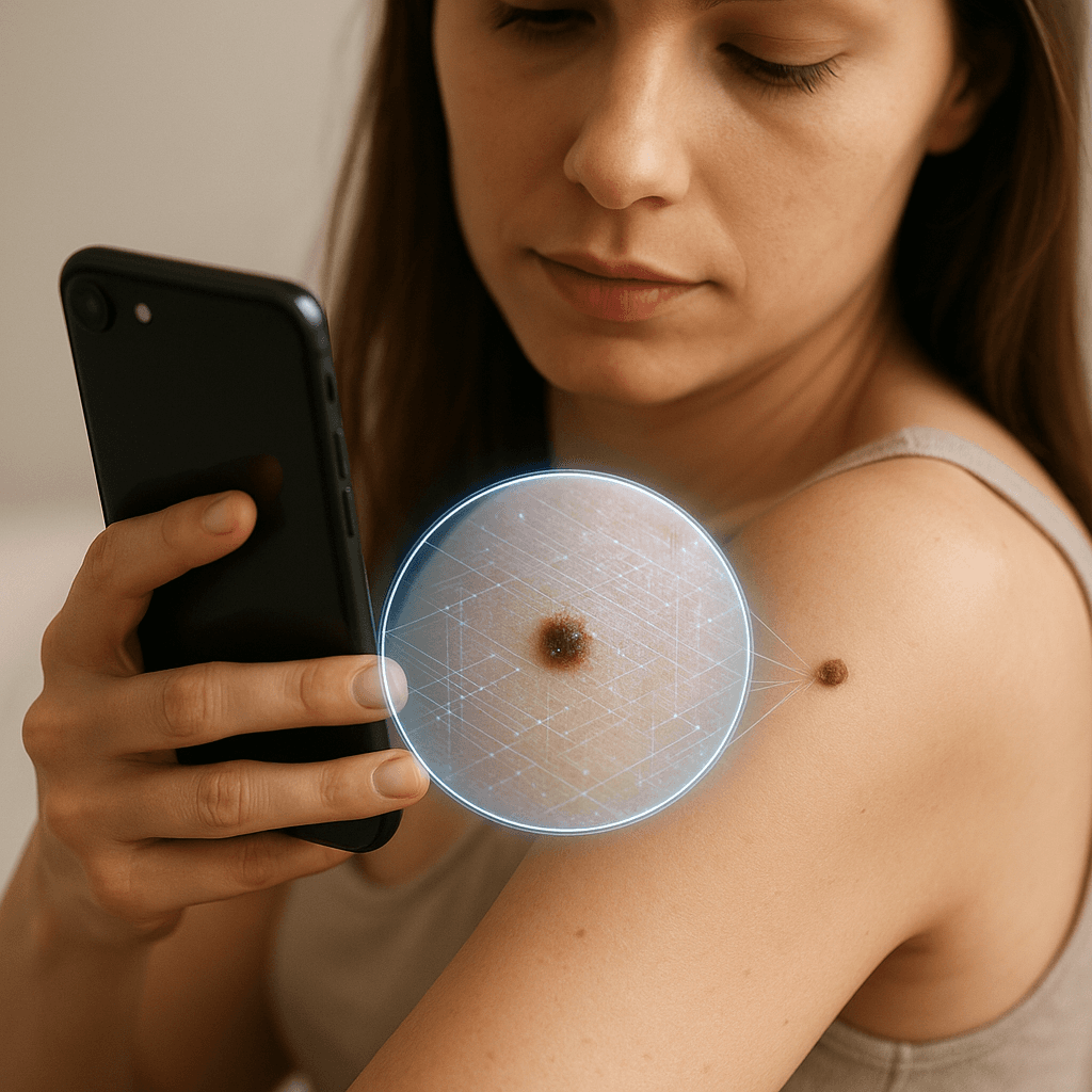 Dermatological examination of a mole