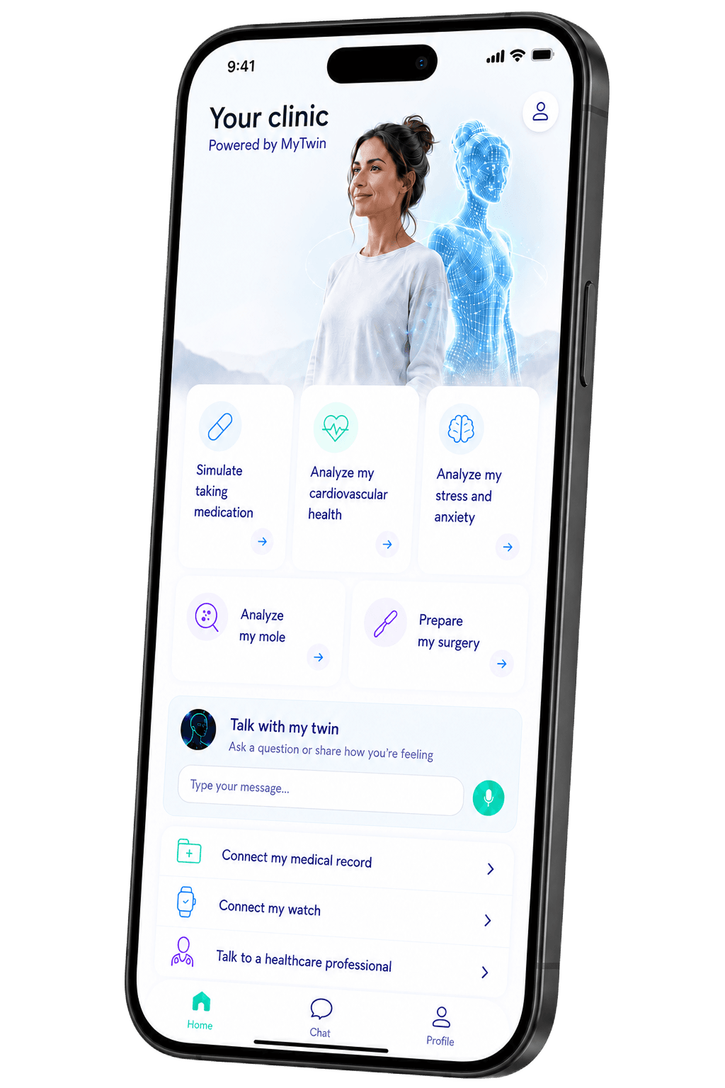 Digital twin tracking mobile app