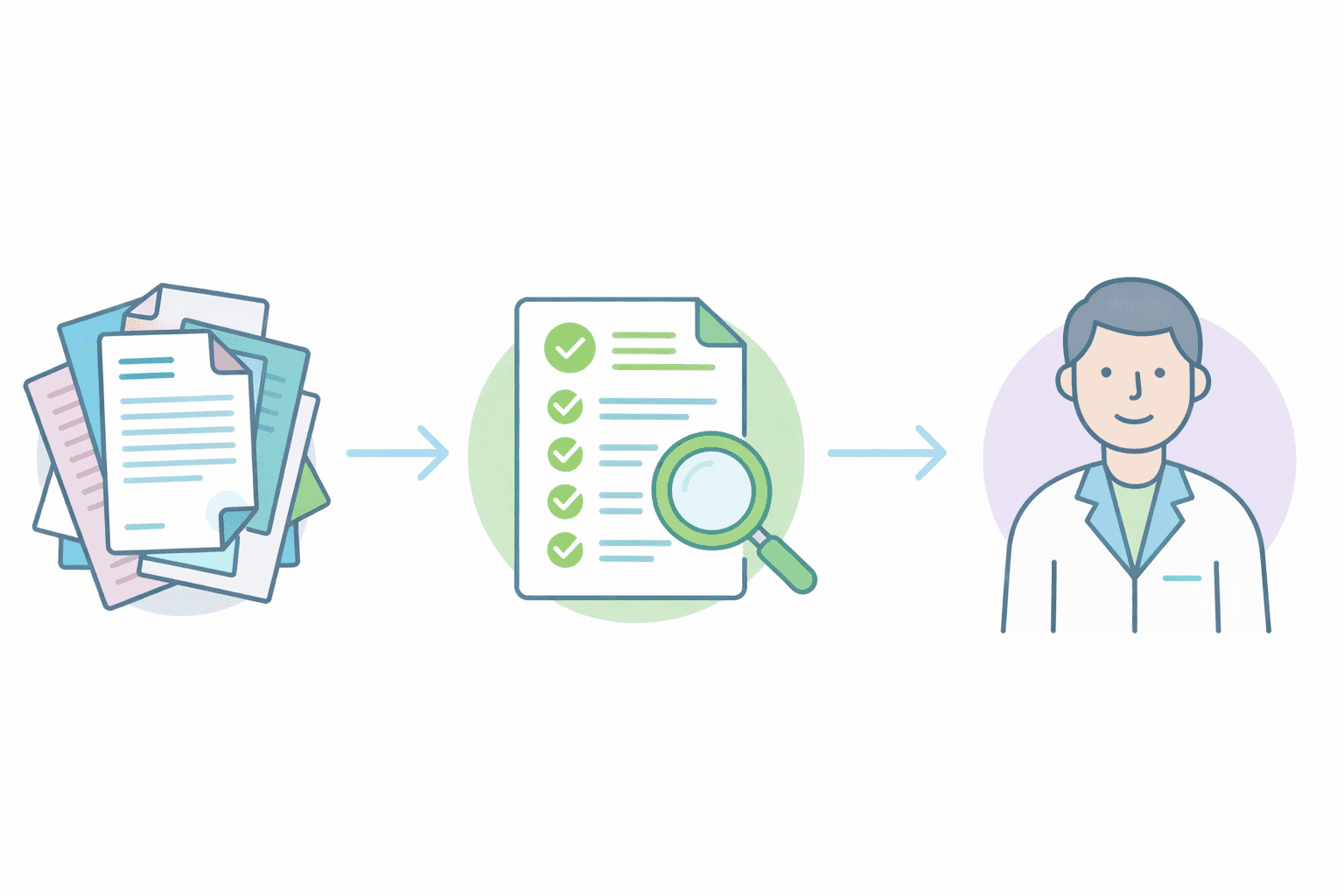 Doctor reviewing patient medical reports